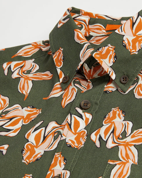 <P>Ss Linen Printed Shirt</P>